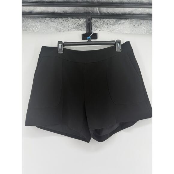 Marie Oliver Mia Mid Rise Shorts Black Womens Size 10 Pockets Side Zip - Picture 2 of 9